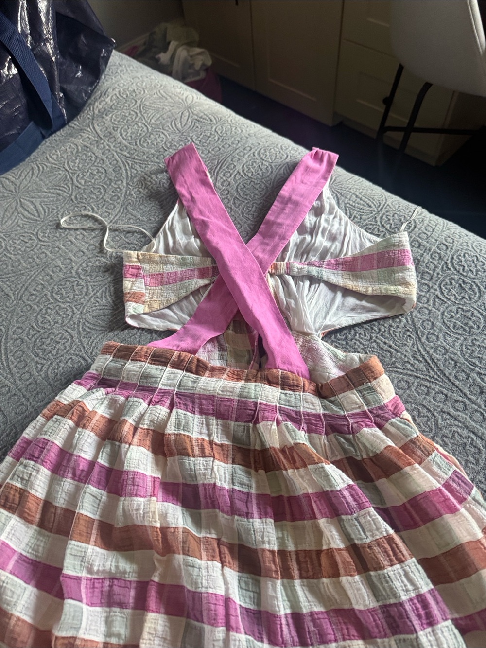 Anthropologie Maeve ombré Pastel Striped Sundress in Pink, Peach - Picture 4 of 8